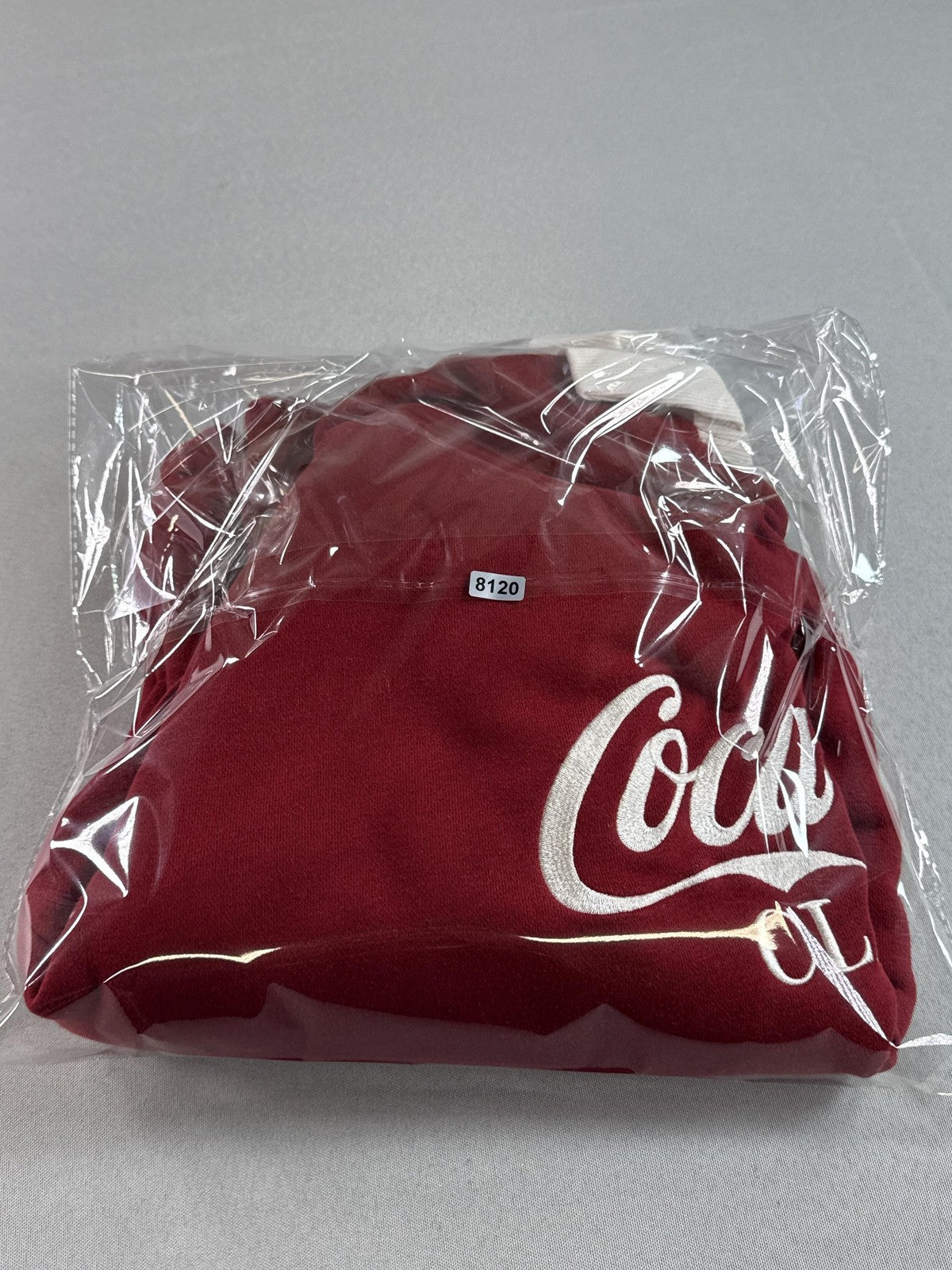 Coca Cola Sweatshirt Large Red Cotton Logo Rugby Collar Vintage Classic