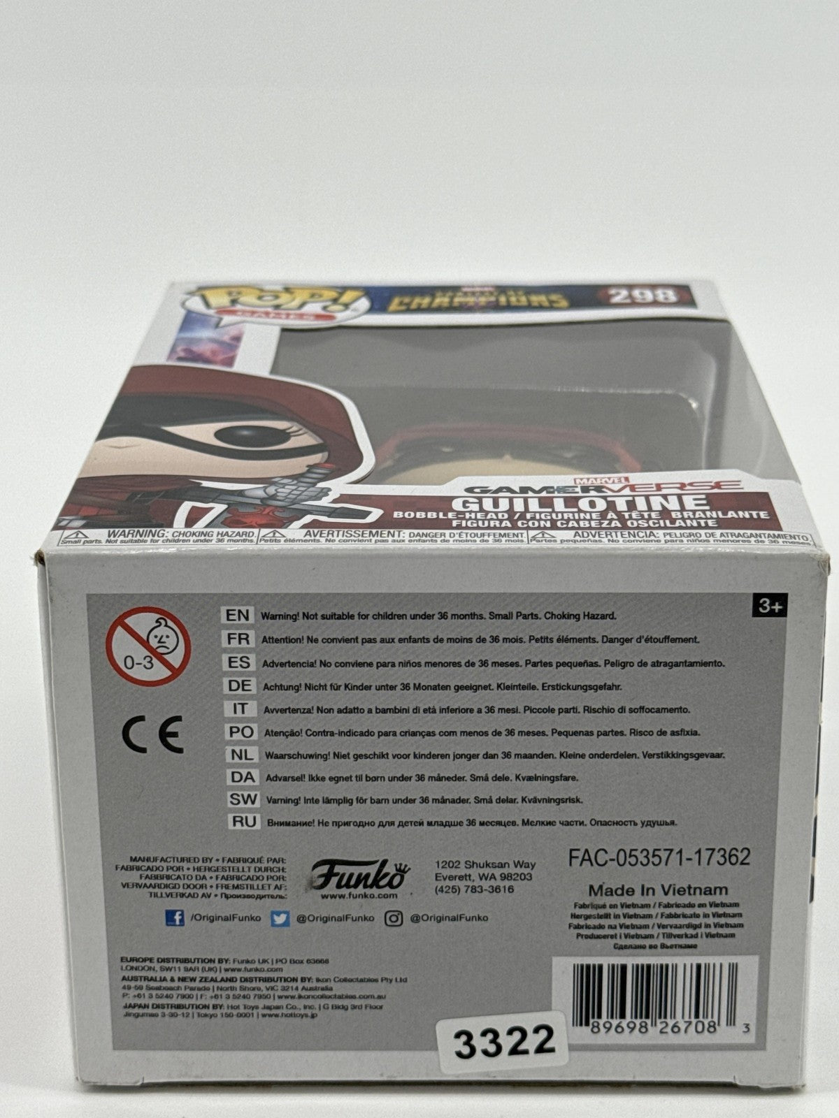Funko Pop Games Marvel Contest Of Champions Guillotine 298 Figure Red Vinyl Box