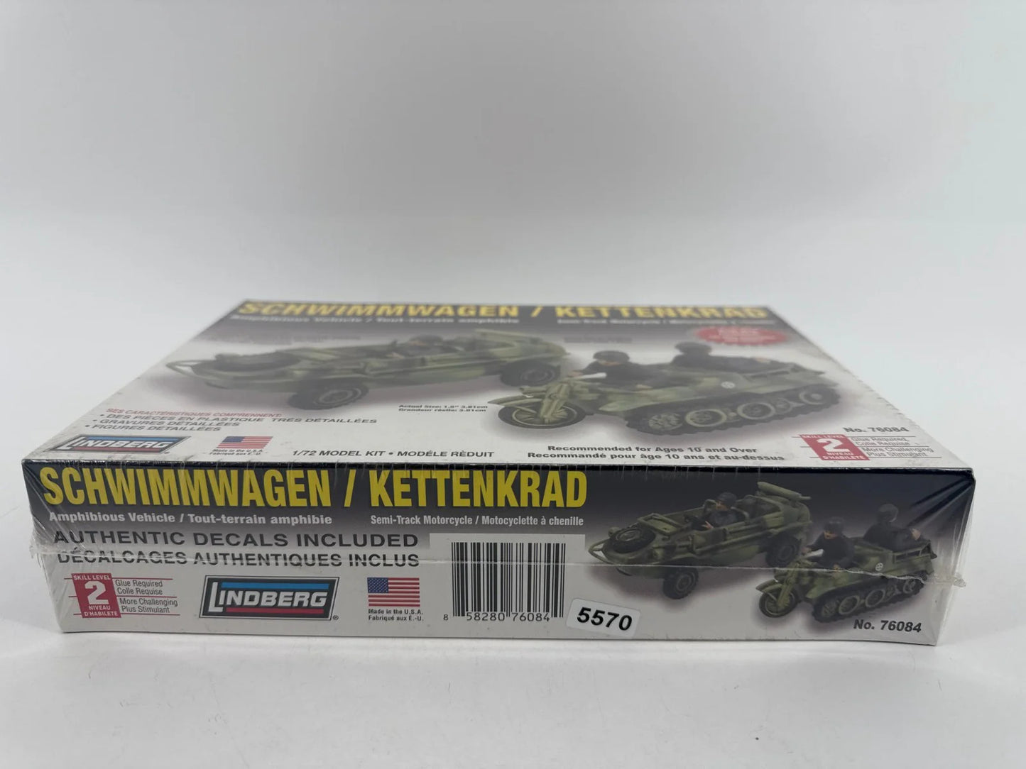 Lindberg 1/72 Schwimmwagen Kettenkrad Model Kit #76084 NEW Sealed WWII Unbranded