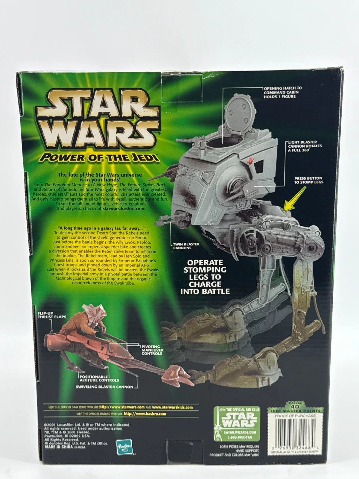 Star Wars Power of the Jedi POTJ Imperial AT-ST amp Speeder Bike Paploo 1783 NWT