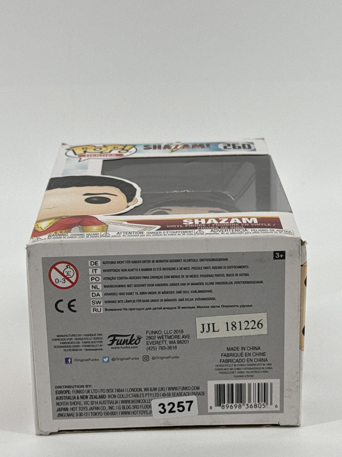 Funko Pop Heroes Shazam! #260 Vinyl Figure DC Comics Movie 3257 Red Suit Common