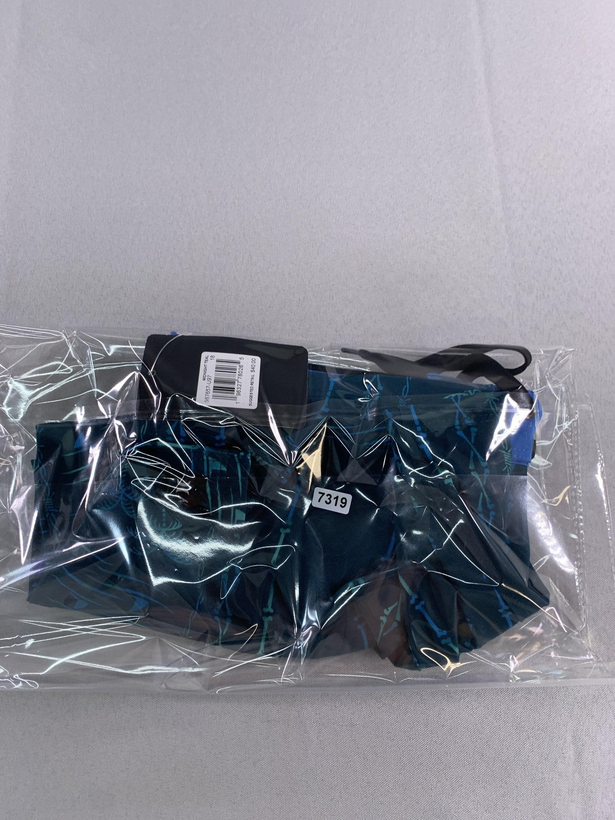 Hurley Boardshorts Boys 18/29 Midnight Teal Palm Tree Swim Trunks Drawstring on