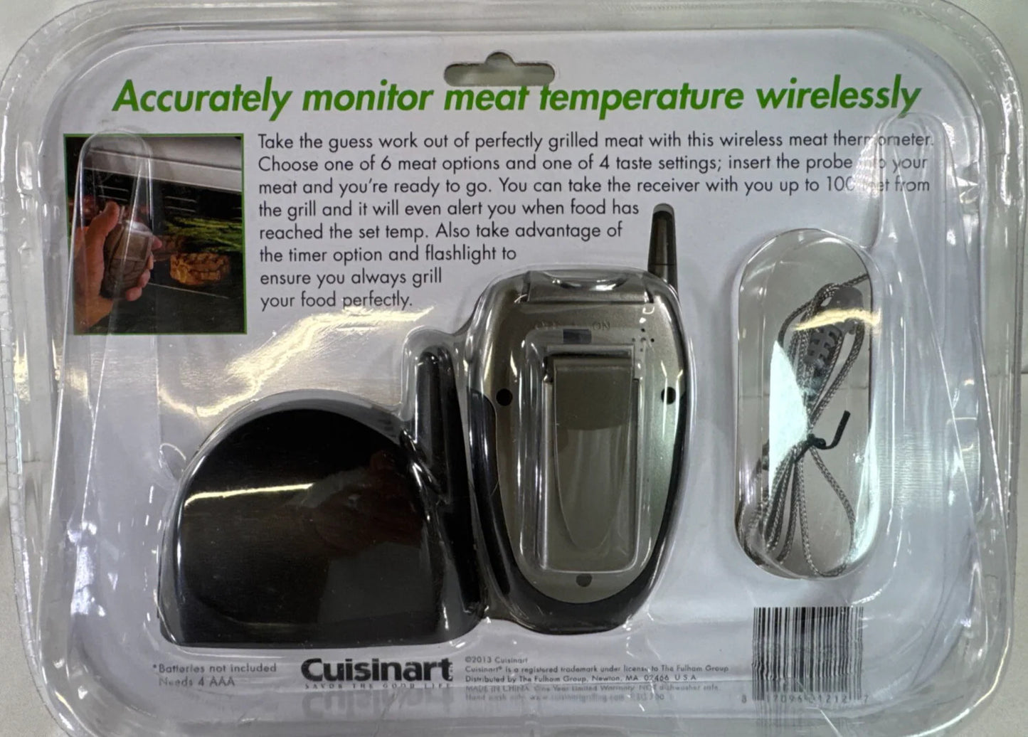 Cuisinart CSG-700 Wireless Meat Thermometer Probe Grill BBQ Timer Flashlight NEW