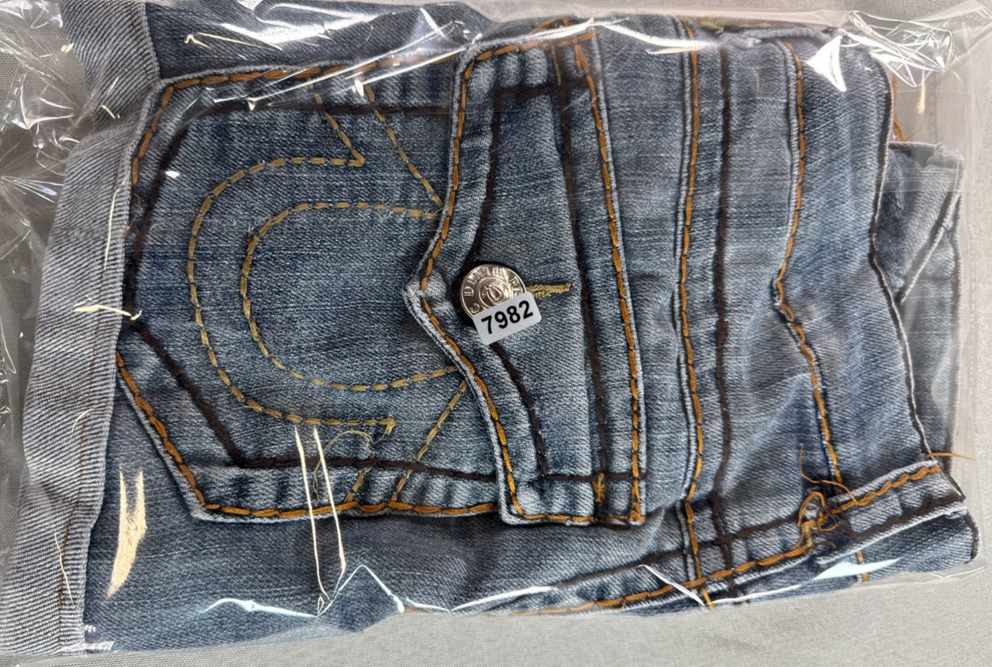 True Religion Girls Denim Shorts Size 11/12 Blue Stretch Cuffed Jean Shorts