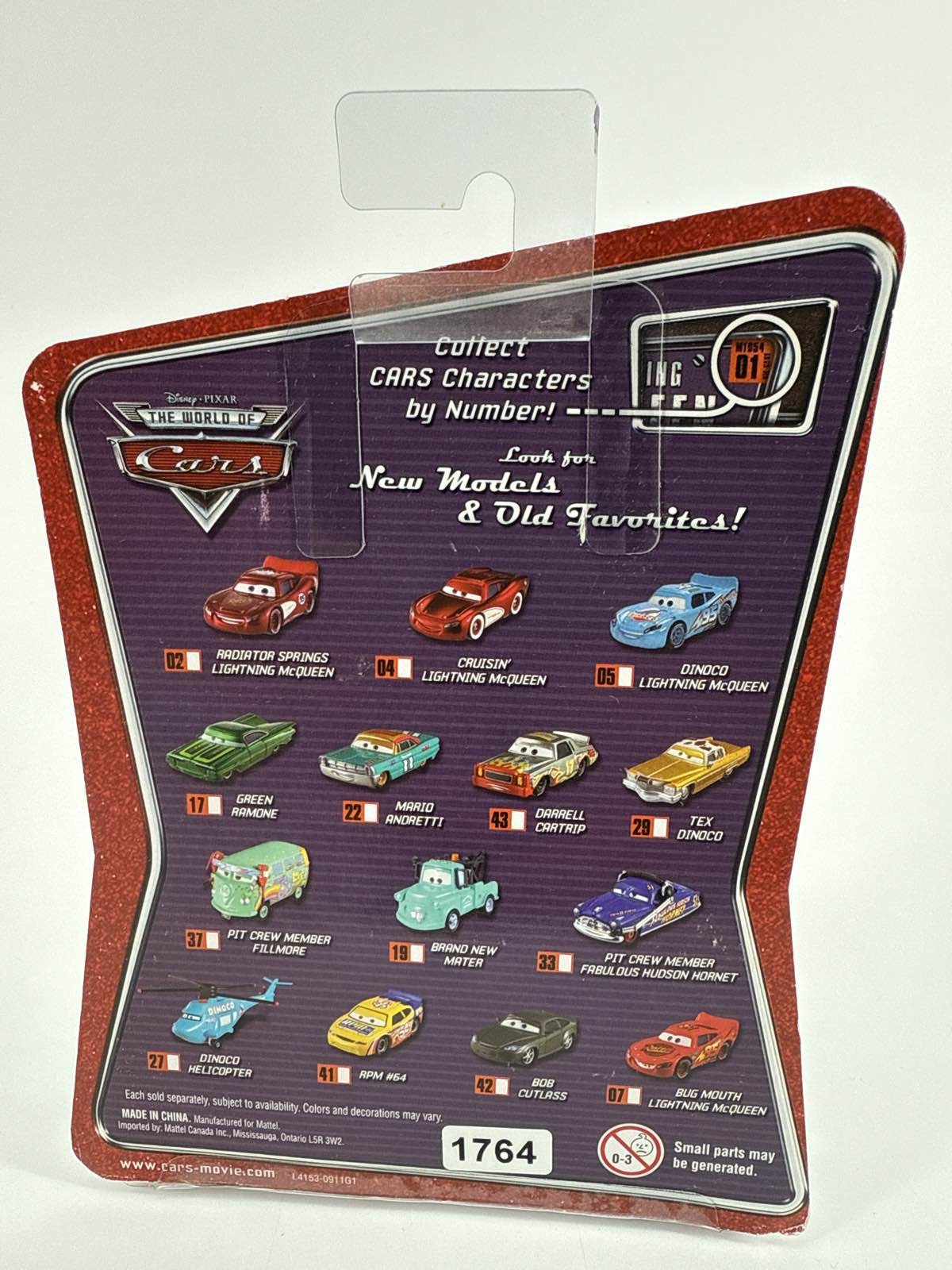Disney Pixar Cars Mario Andretti 22 Diecast 2008 World of Cars Mattel Sealed Red