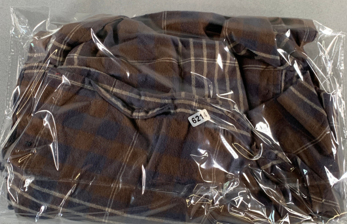 Dockers Plaid Button Down Shirt Brown Blue Flannel Long Sleeve Cotton L Apparel