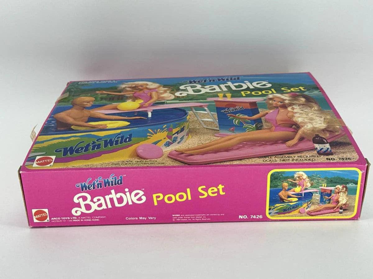 1989 Mattel Barbie Wet 'n Wild Pool Set w Box amp Accessories aposn Apparel