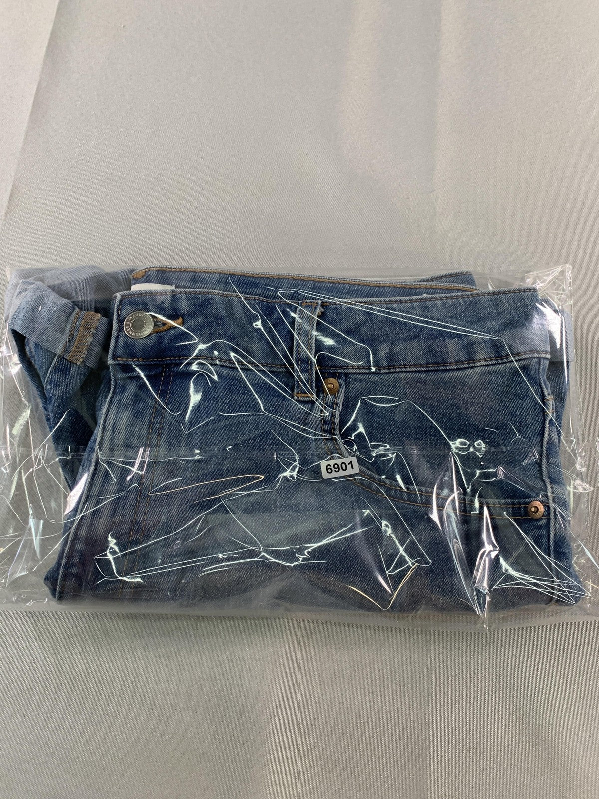 H&M Denim Shorts Womens 18 Blue High Rise Rolled Hem Stretch Casual Jean Summer