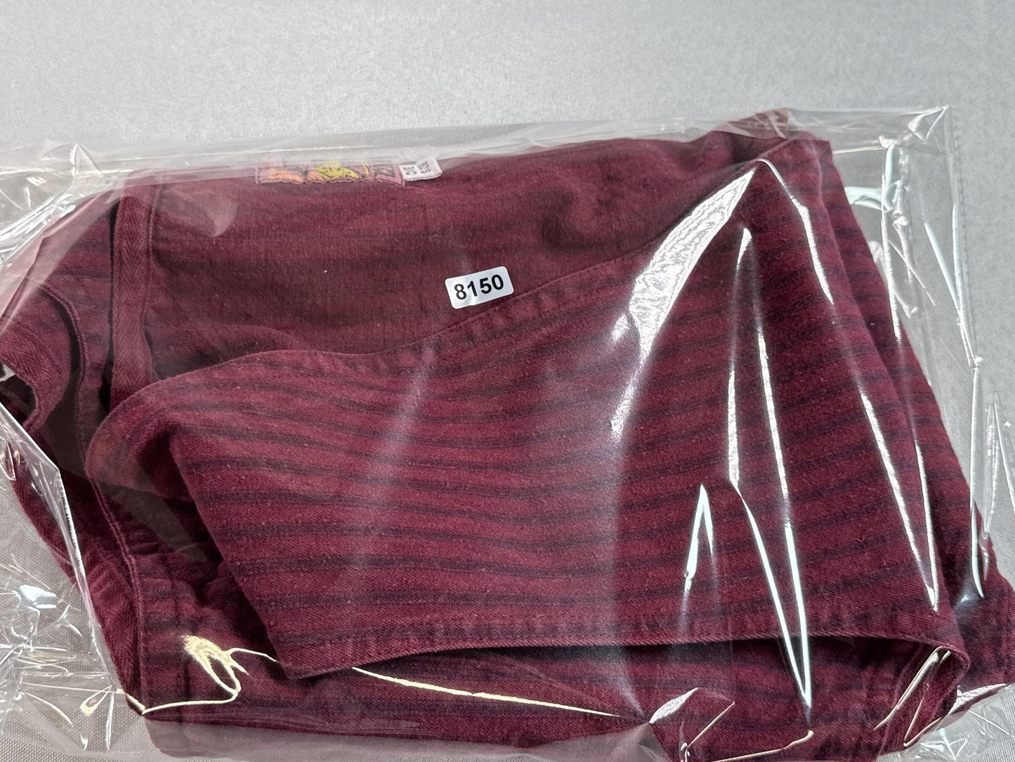 CLEAN FON 20th Century Fox Vintage Striped Maroon Cotton Sleeveless Neck Button