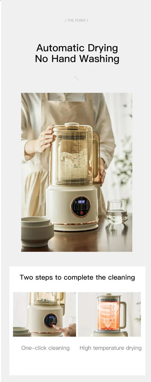 BECWARE BEC-Q5 Multifunctional Heater Blender 1300ml Soy Milk Machine Green 0px