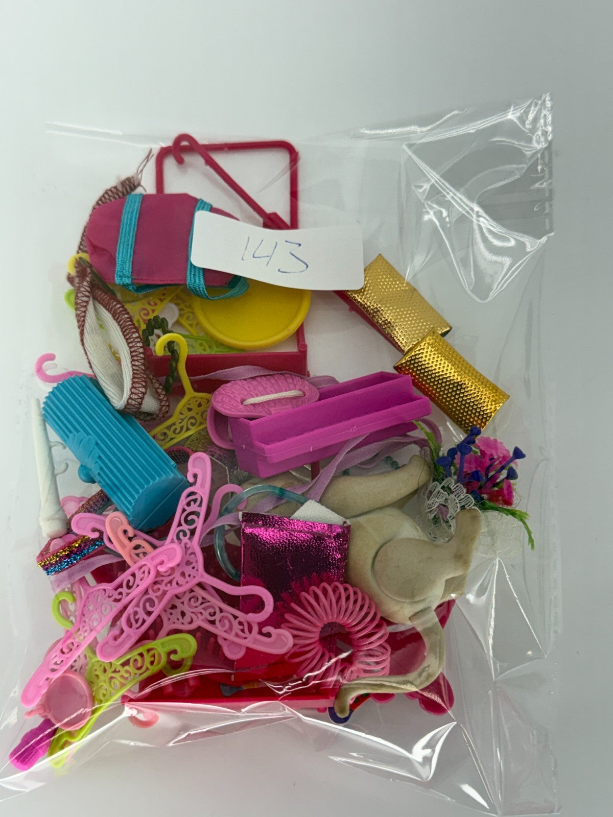 Barbie Doll Accessories Lot 60pc Hangers Purses Jewelry Cat Boombox Mirror 80s+