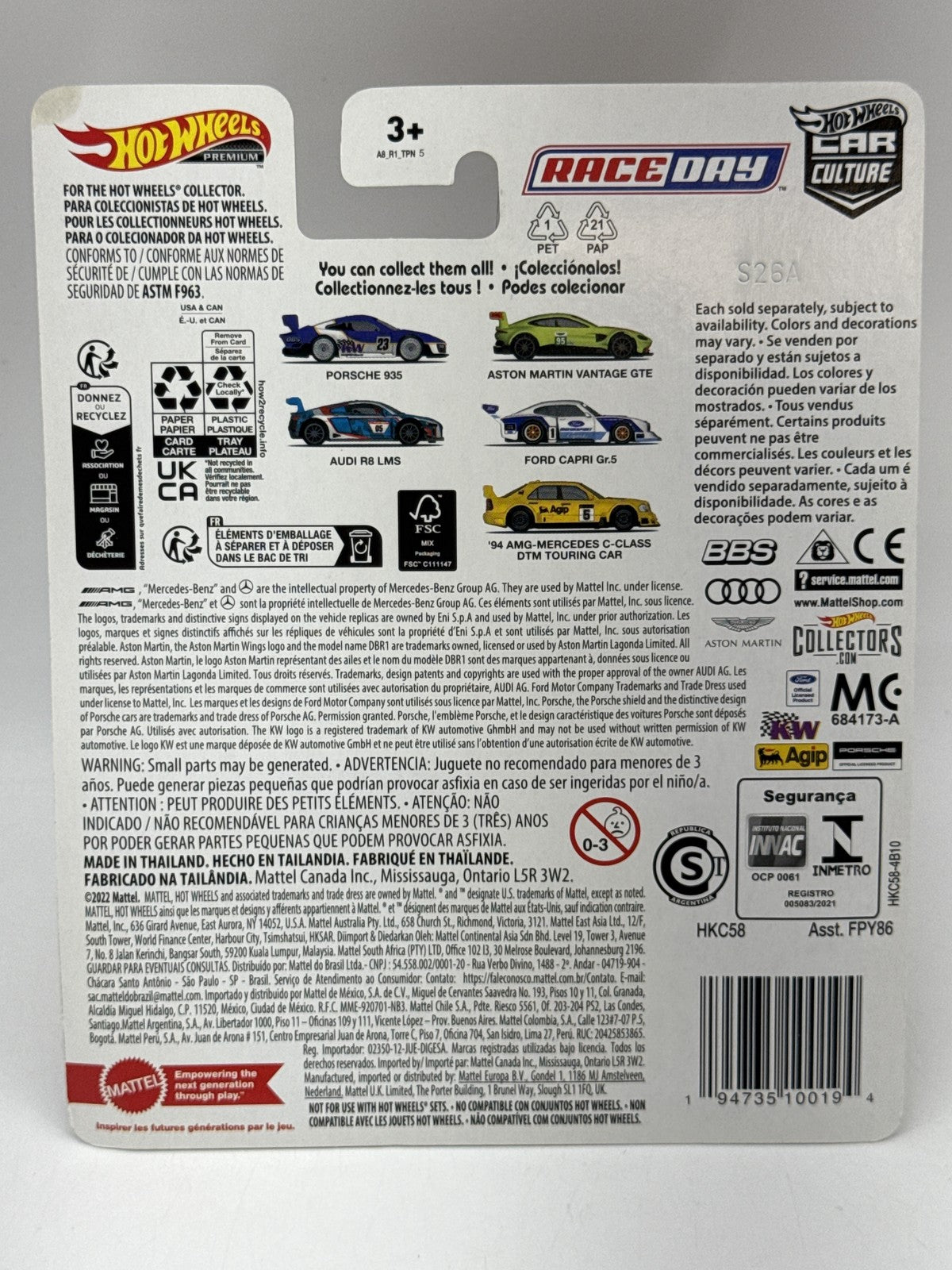 Hot Wheels Premium Ford Capri Race Day Diecast Car 1:64 Scale Real Riders Metal