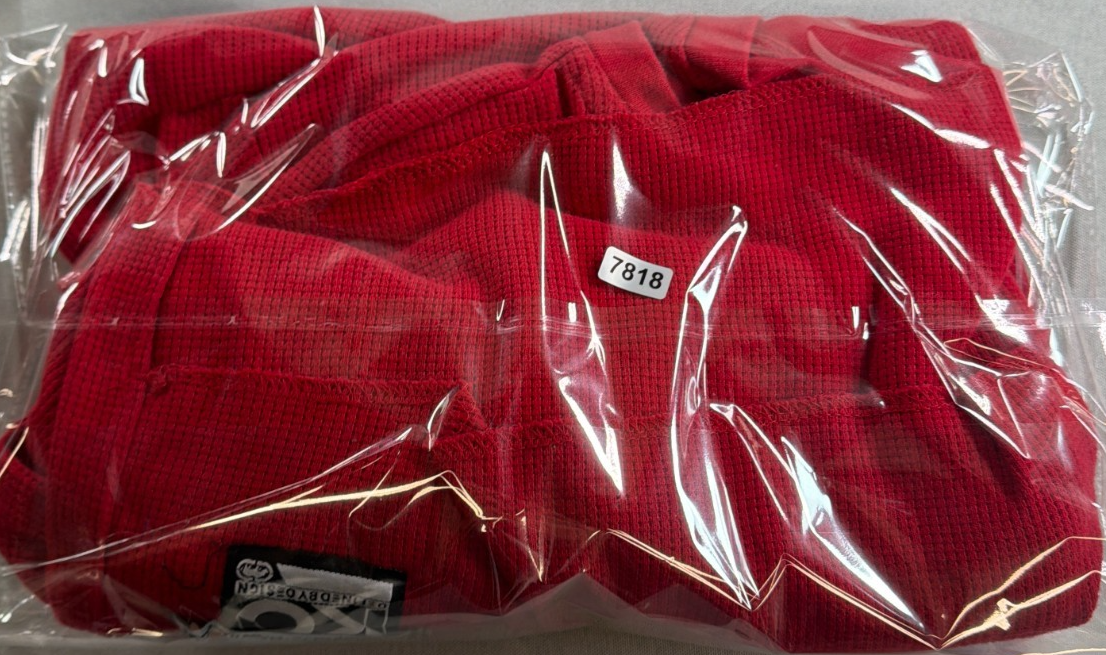 Ecko Unltd Thermal Waffle Knit Shirt Mens 3XL Red Long Sleeve Y2K Streetwear