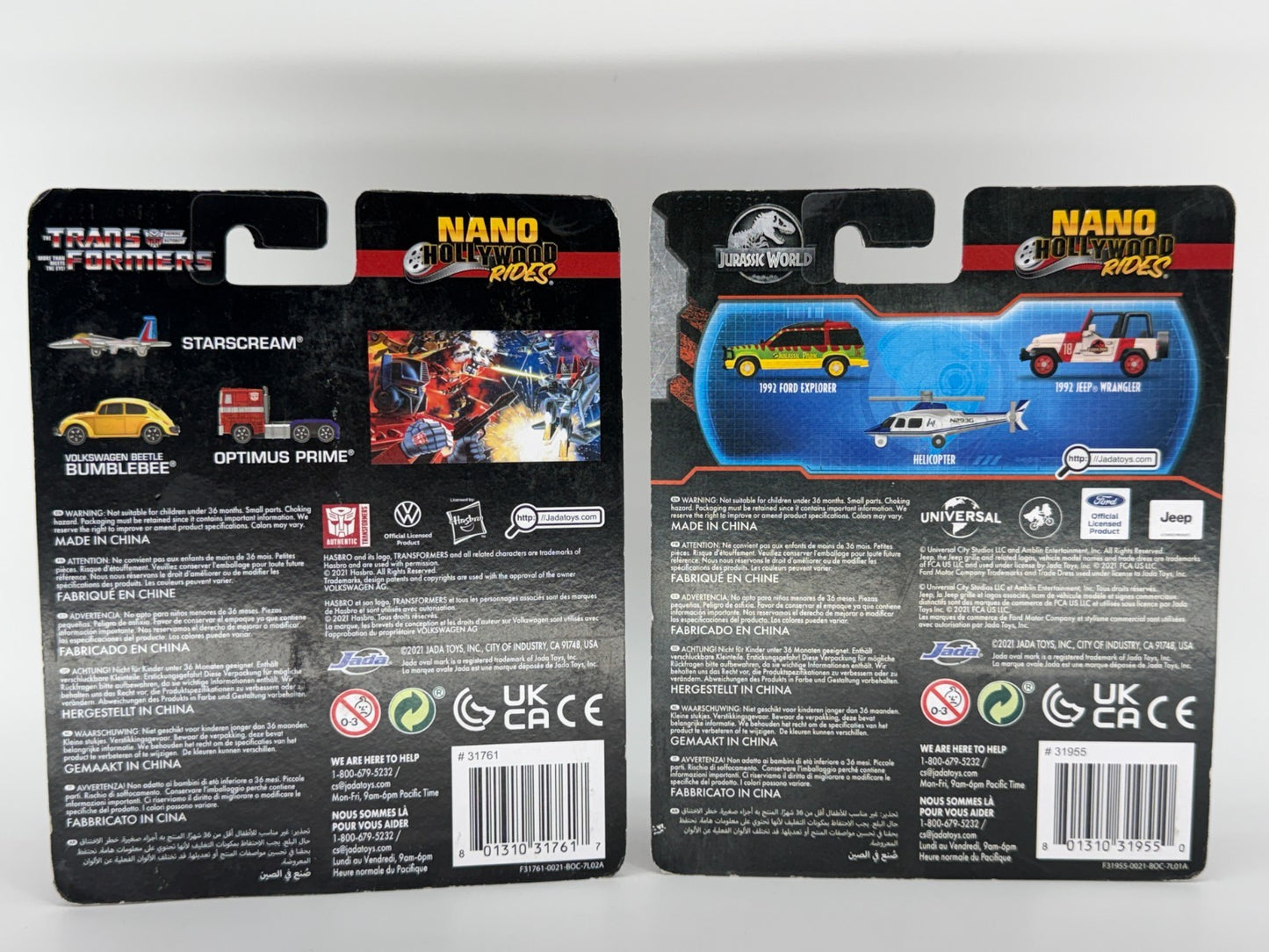 Jada Nano Metalfigs Transformers Jurassic World Diecast Lot Optimus Jeep Hasbro