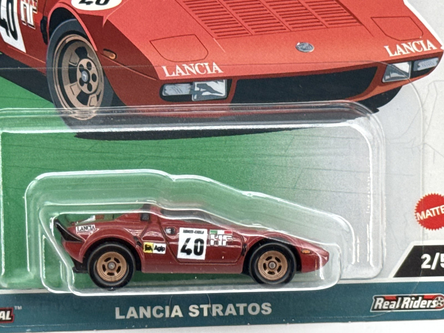 Mattel Premium Lancia Stratos Car Culture Die Cast Red Metal Racing Real Riders