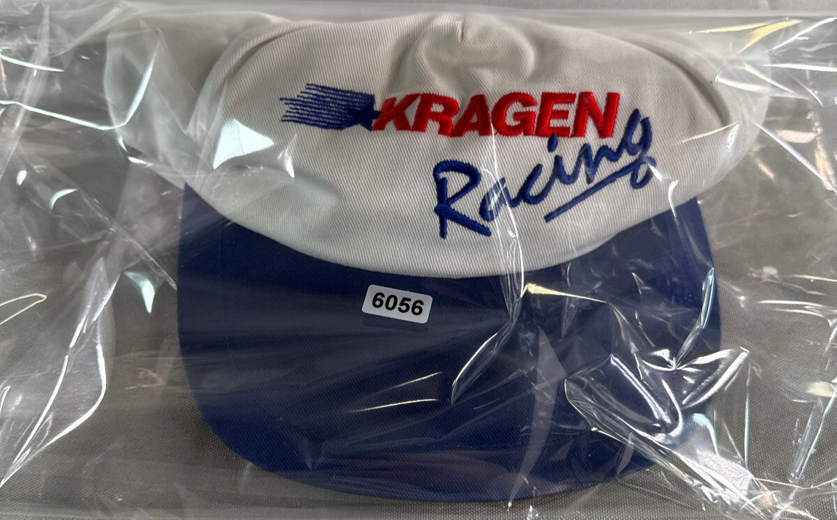 VTG Kragen Racing Snapback Hat White Blue 90s Promo Cap Taiwan Cotton OSFA NWT