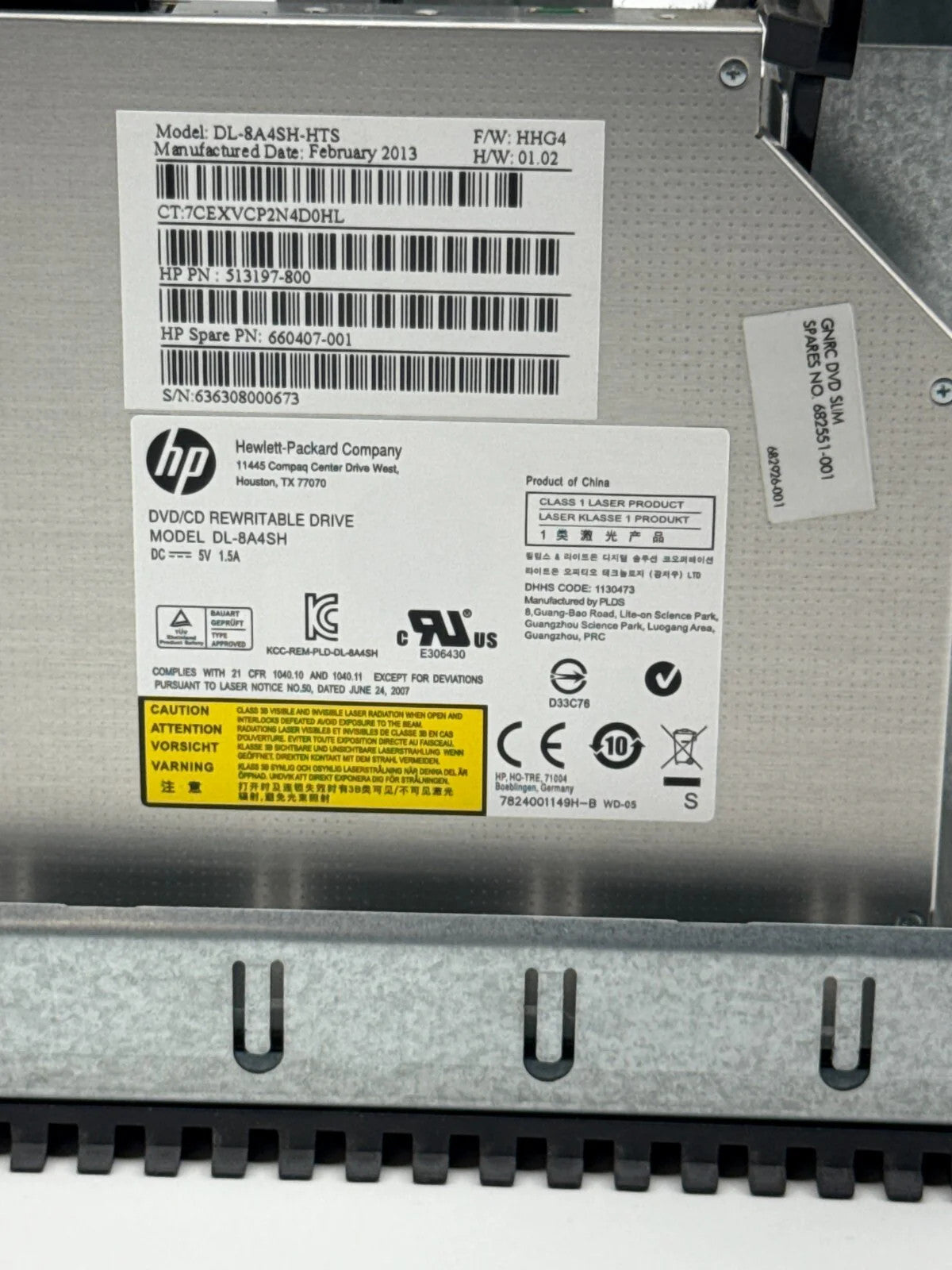 HP Z800 Z820 Slot-Load DVD DL-84ASH Drive 483510-003 Carrier amp Cables OEM NWT