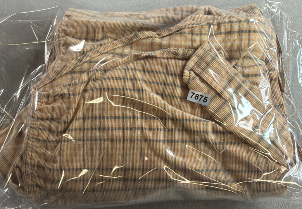 Levi's Classic Western Shirt Men Medium Tan Plaid Pearl Snap Standard Fit Rodeo