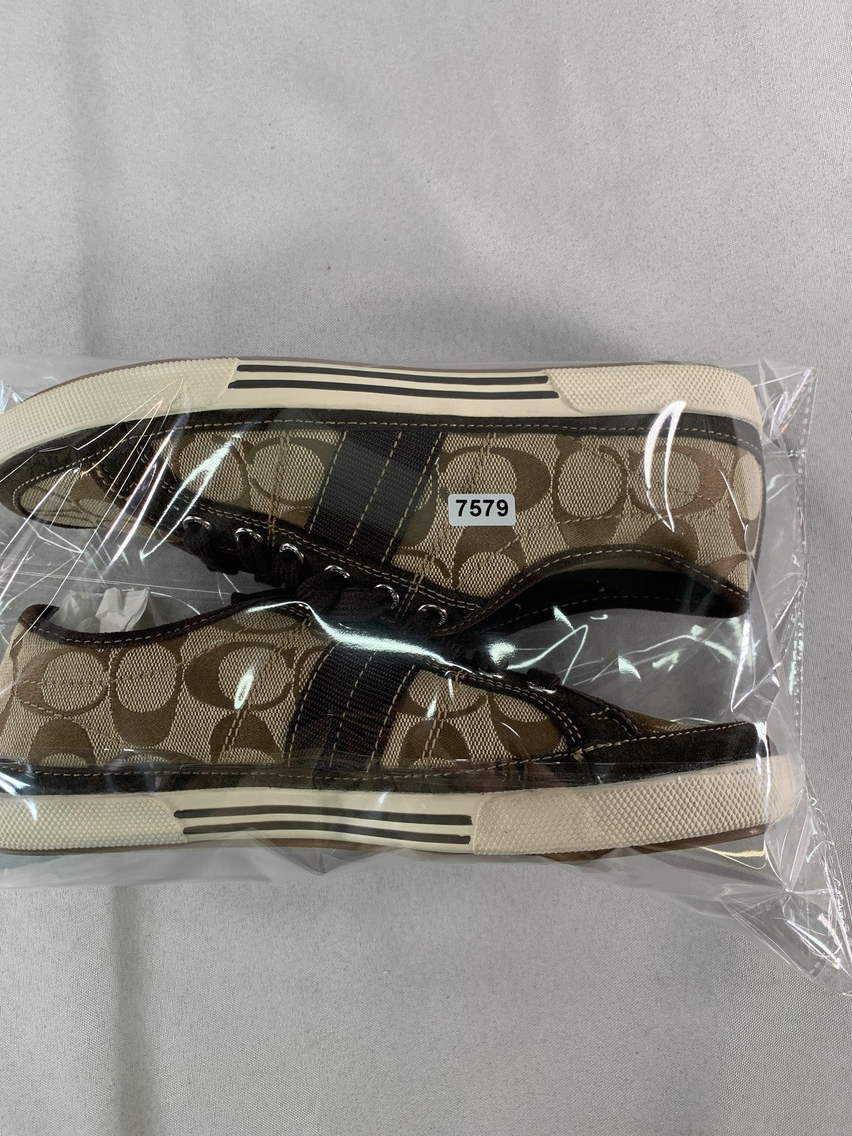 Coach Shoes Womens Size 8 Brown Signature Canvas Brad Lace Up Sneakers Unbranded