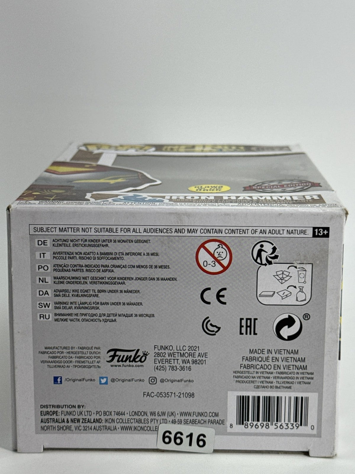 Funko Pop Marvel Iron Hammer 857 Infinity Warps Glow Special Edition GITD Boxed
