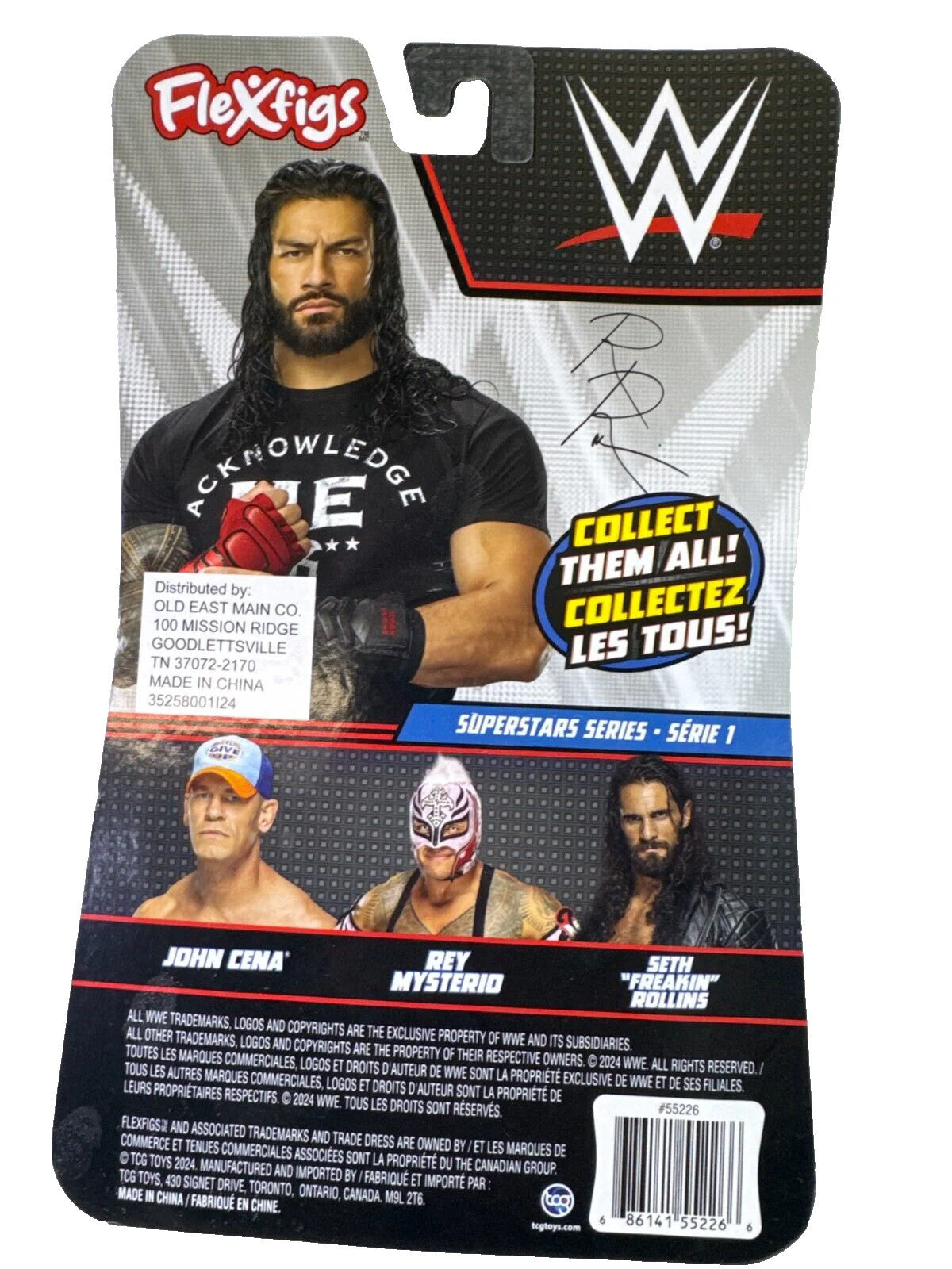 Mattel WWE FleXfigs Set 4 Cena Reigns Rollins Mysterio Action Figures kids NWT
