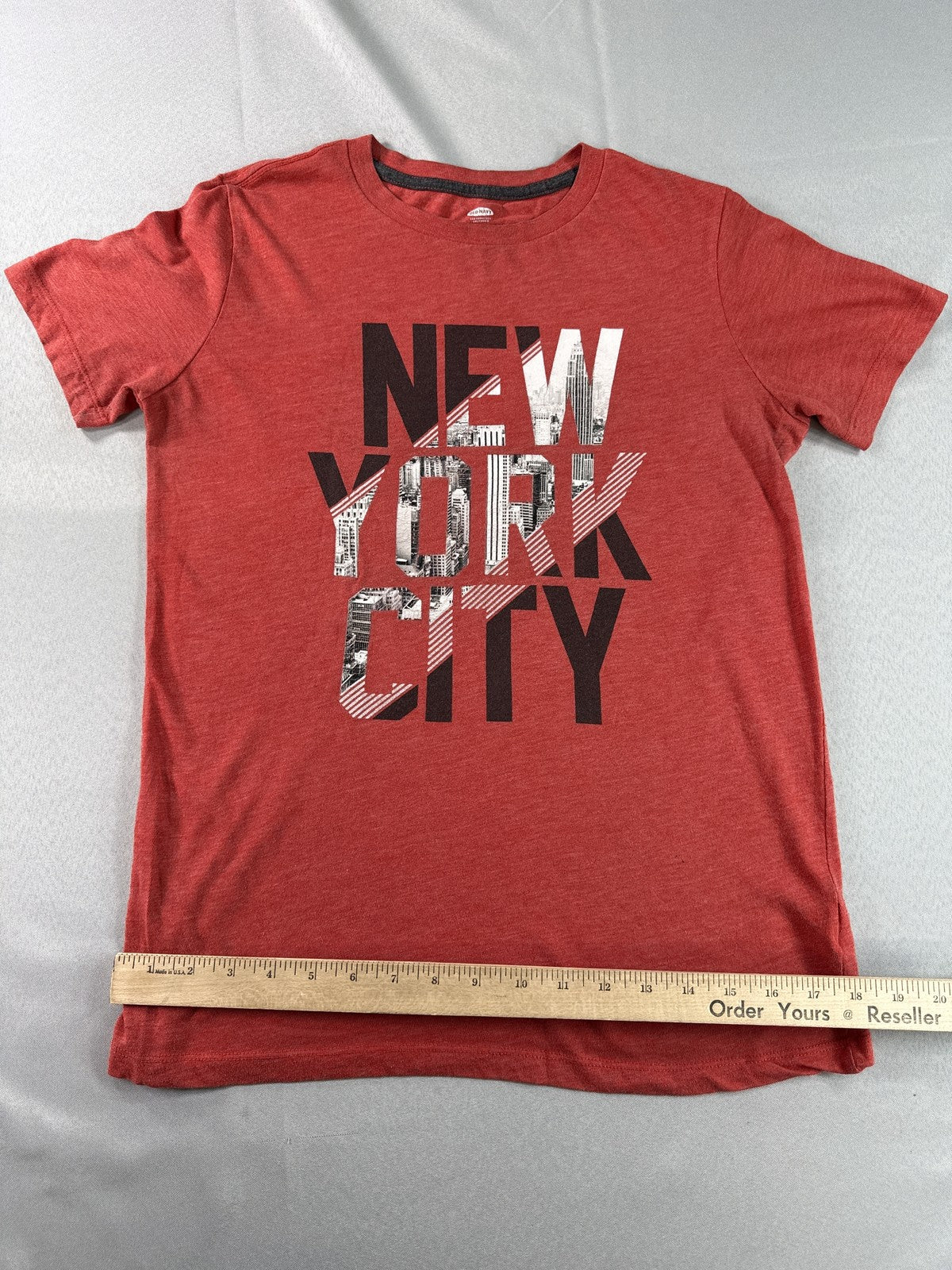 Old New York City Navy Graphic Tee XL Red Cotton Crewneck Short Sleeve