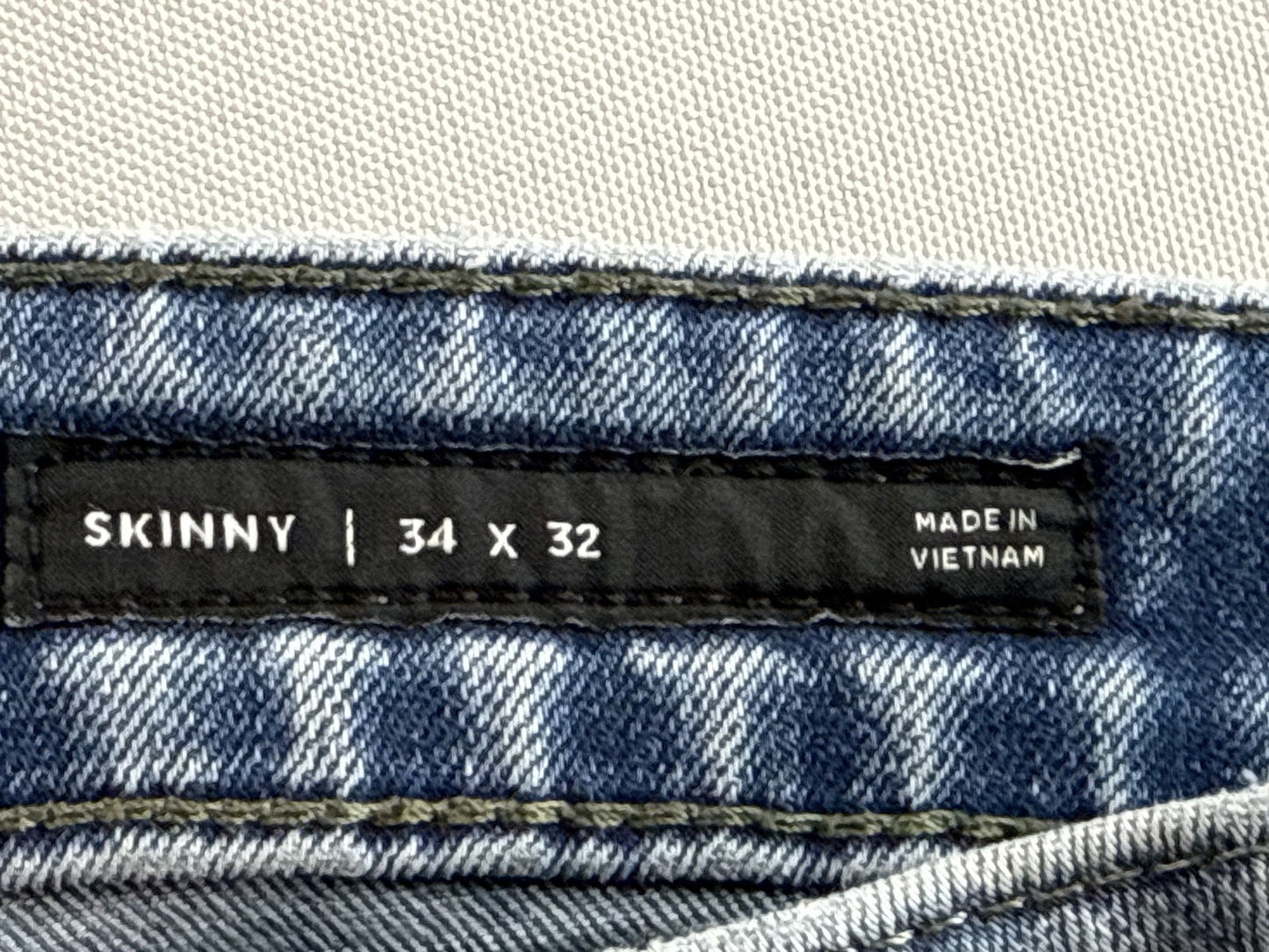 Pacsun Light Wash Skinny Jeans 34 x 32 Womens 34x32 Blue Denim Slim Fit Stretch