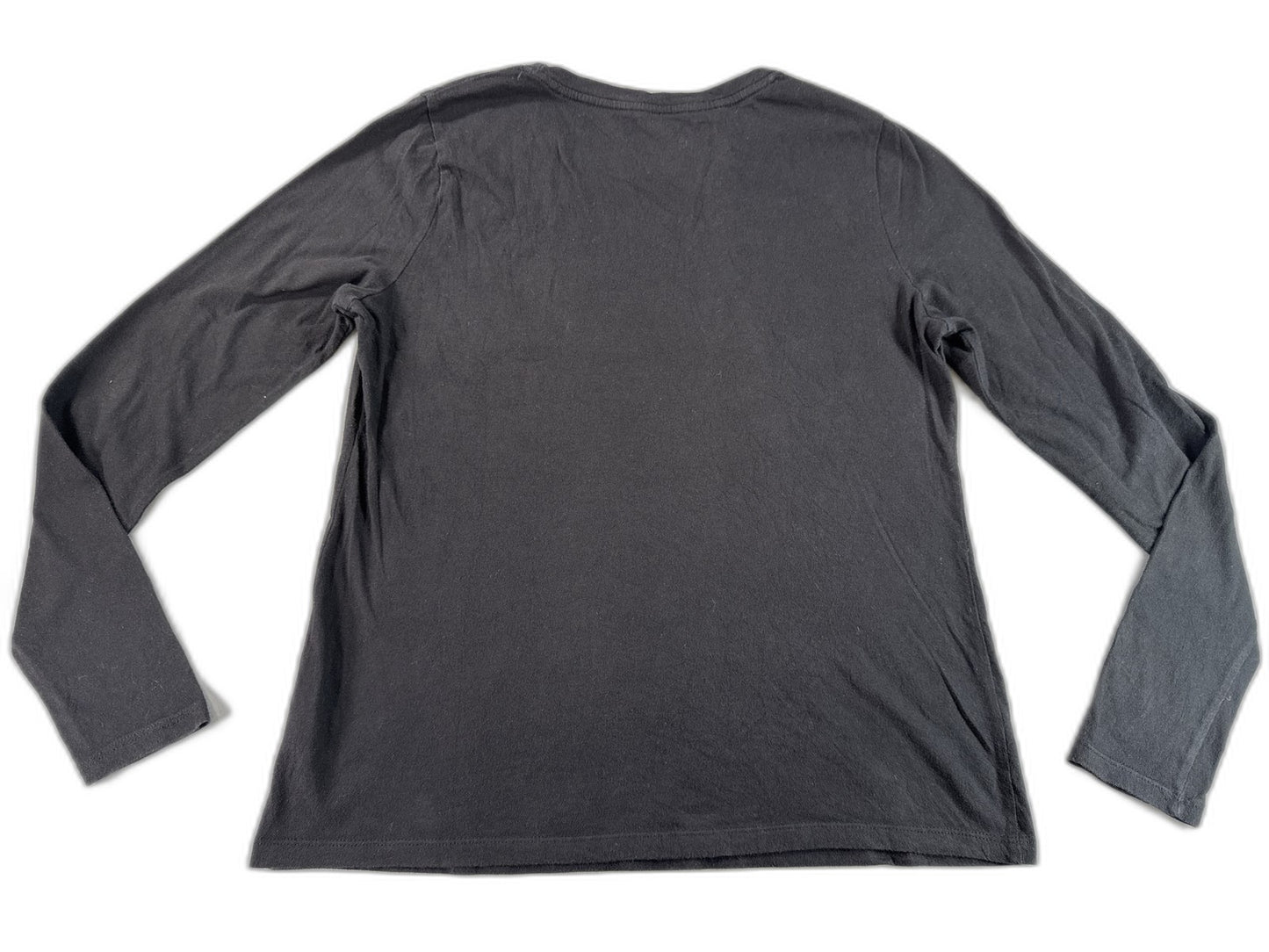 Time Tru Long Sleeve Crewneck F Shirt Mens F/S Black Cotton Regular Fit Tee