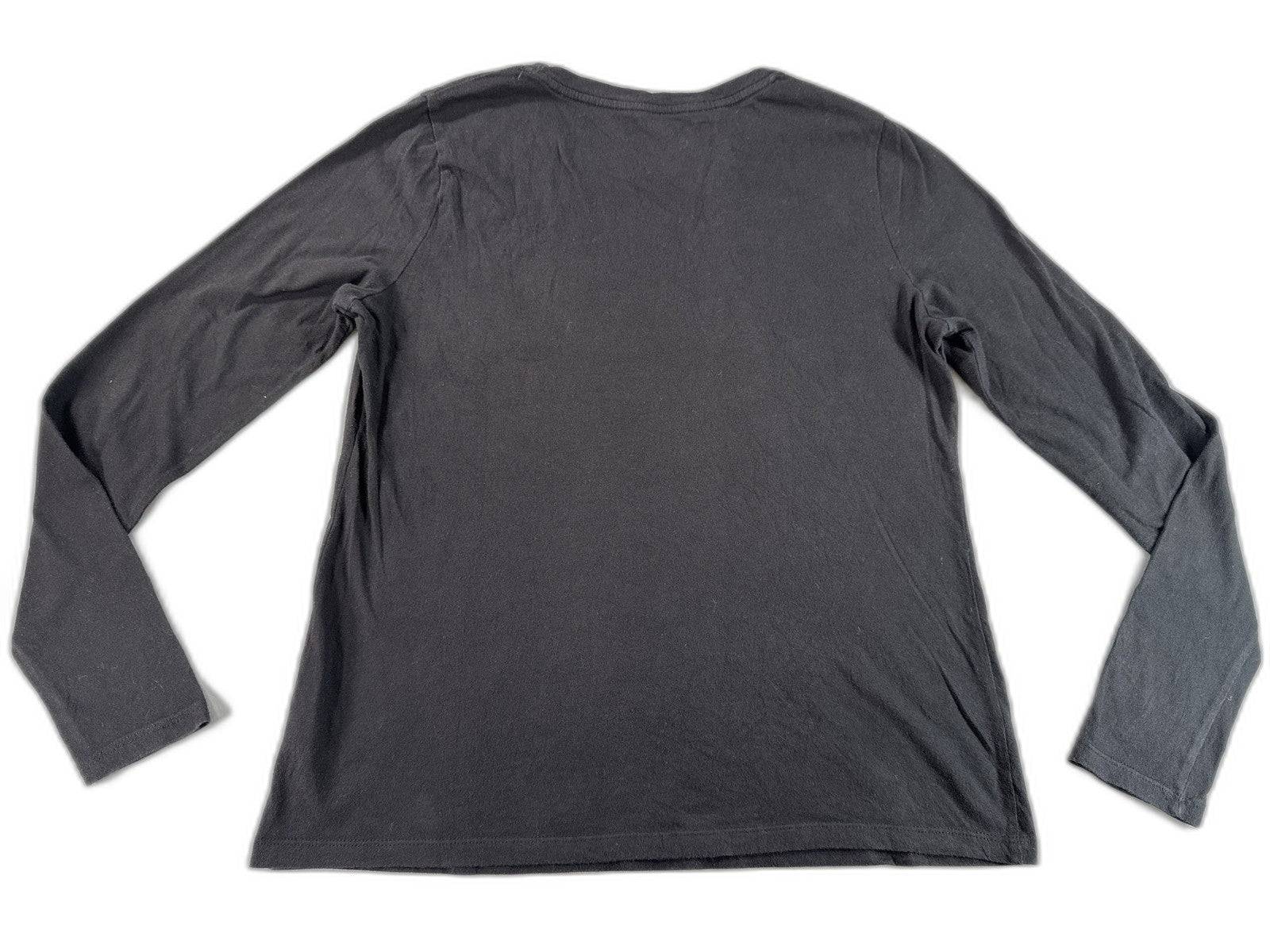 Time Tru Long Sleeve Crewneck F Shirt Mens F/S Black Cotton Regular Fit Tee