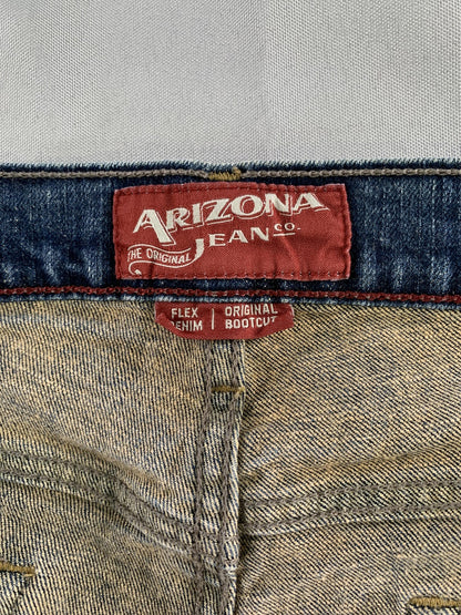 Arizona Jeans Mens 38x30 Blue Denim Original Bootcut Flex Distressed Pants 99