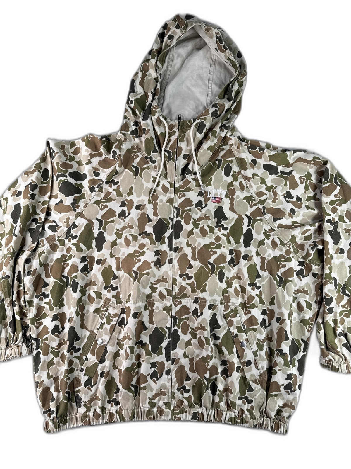 LFYT Camo Hooded Jacket Mens Camouflage Outdoor Full Zip Lightweight