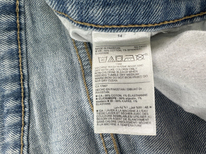 Old Navy Jeans Womens 14 Light Wash Sky Hi Straight Secret Slim Pockets Raw Hem