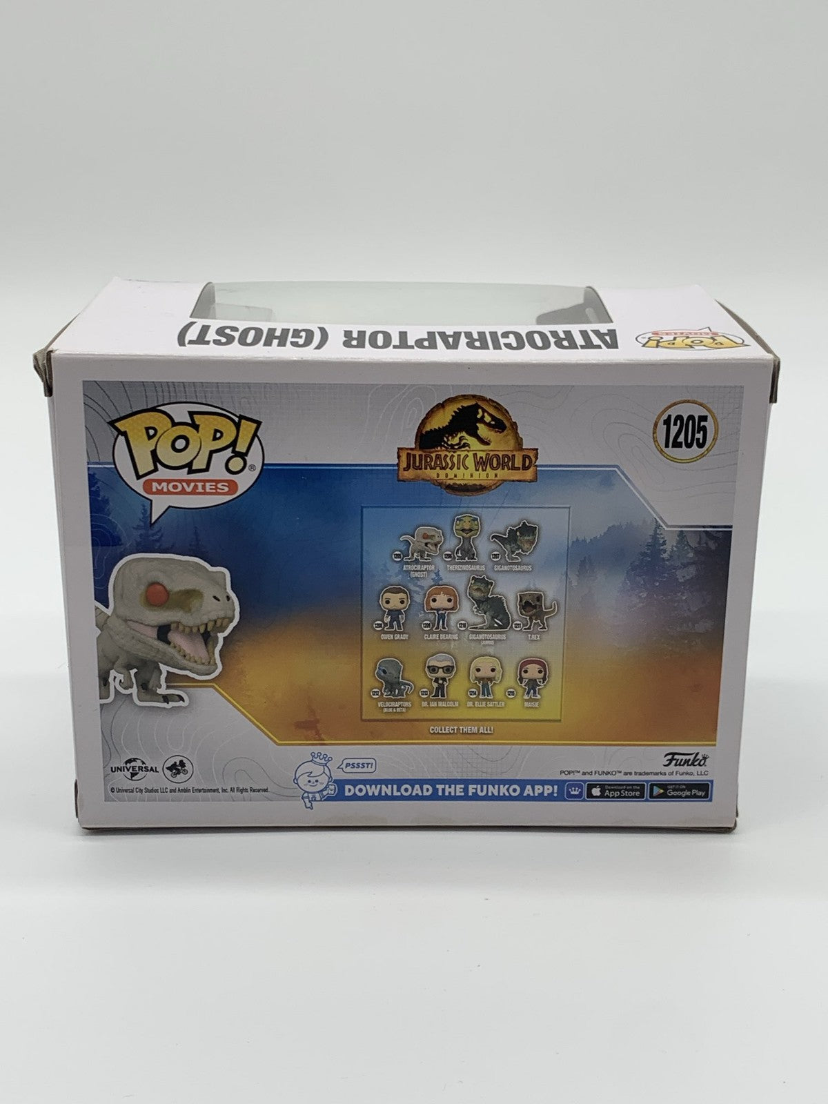 Funko Pop Jurassic World Dominion Atrociraptor (Ghost) #1205 Vinyl Figure 6770