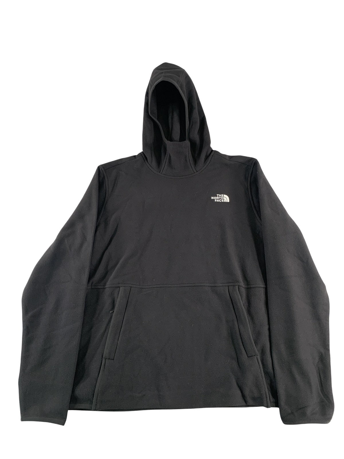 The North Face Hoodie Womens Large Black Fleece Pullover Circular Design Logo