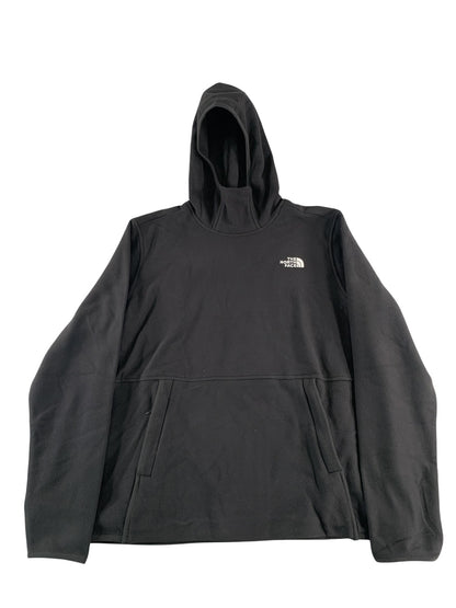 The North Face Hoodie Womens Large Black Fleece Pullover Circular Design Logo