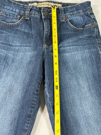 Vintage America Jeans Womens 2/25 Bootcut Stretch Blue Medium Wash Denim Jeans