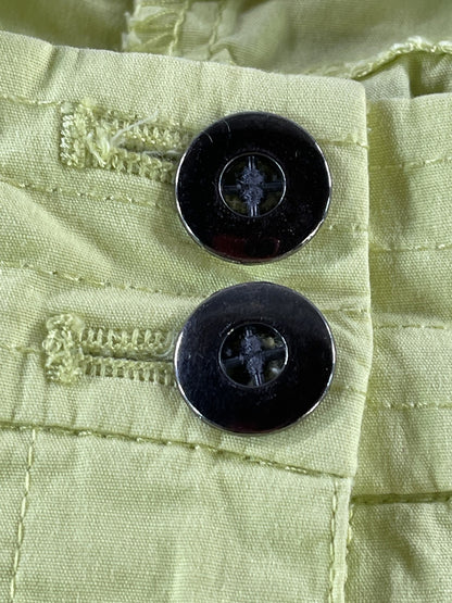 Chicos Pants Womens 1 Yellow Capri Cropped Cotton Stretch Button Pockets Casual
