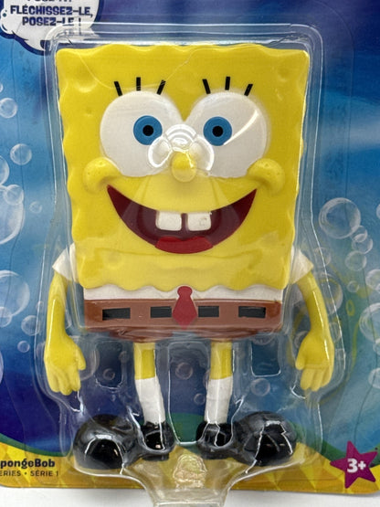 Lot of 2 Nickelodeon Series 1 SpongeBob SquarePants Action Figure Yellow Plastic