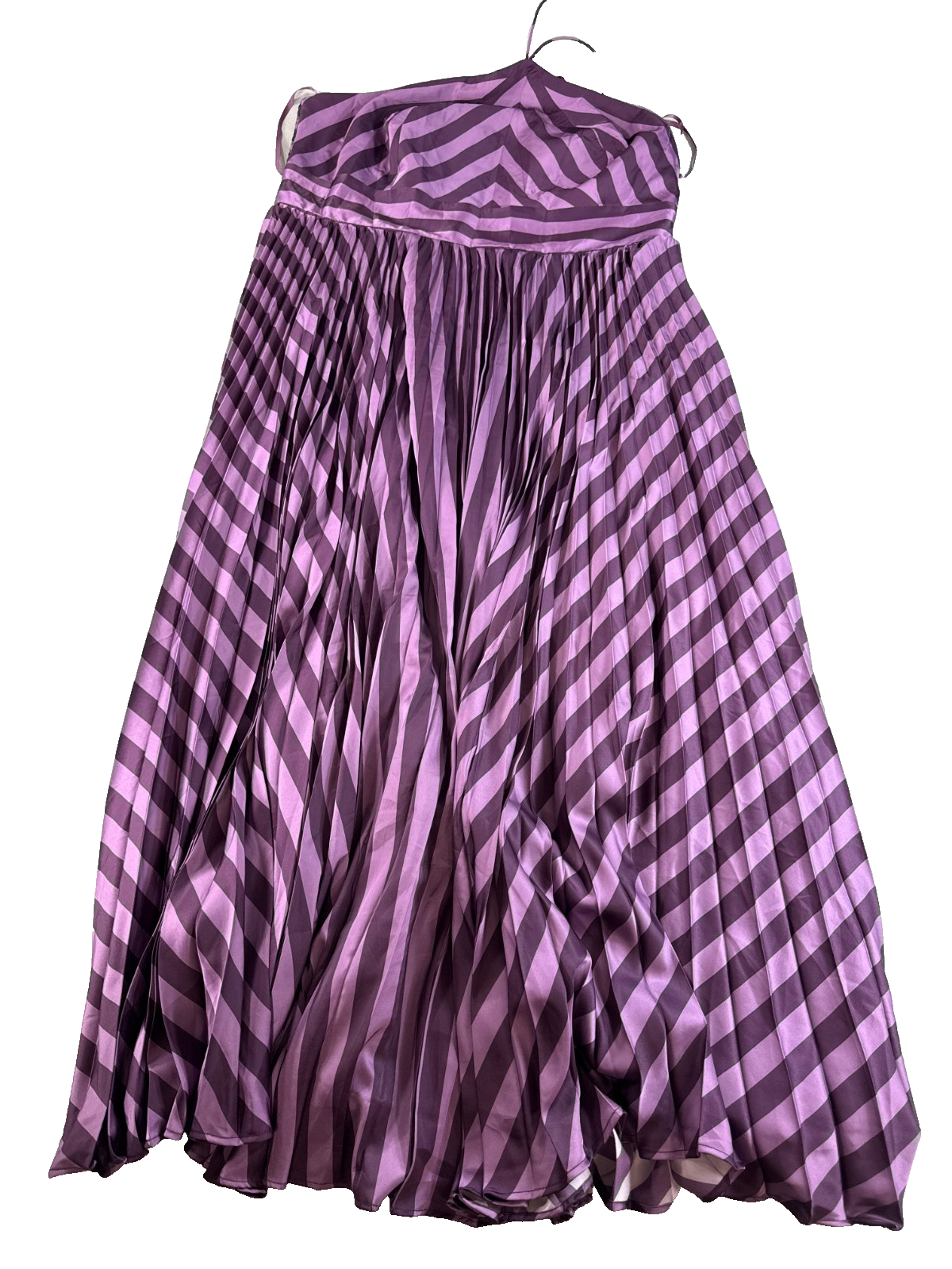 Anthropologie Hutch Purple Pleated Maxi Dress Striped Sleeveless Women’s 2X