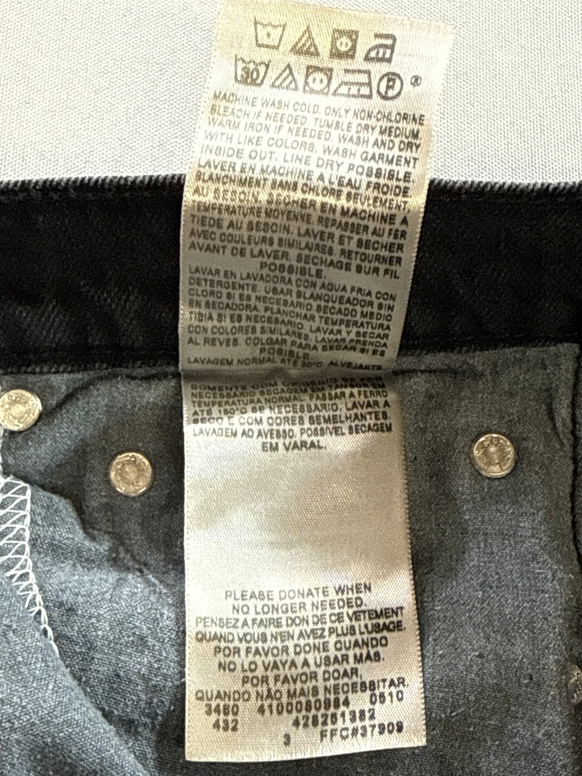 Levi's 511 Straight Fit Jeans 27X27 Black Cotton Elastane Regular Classic