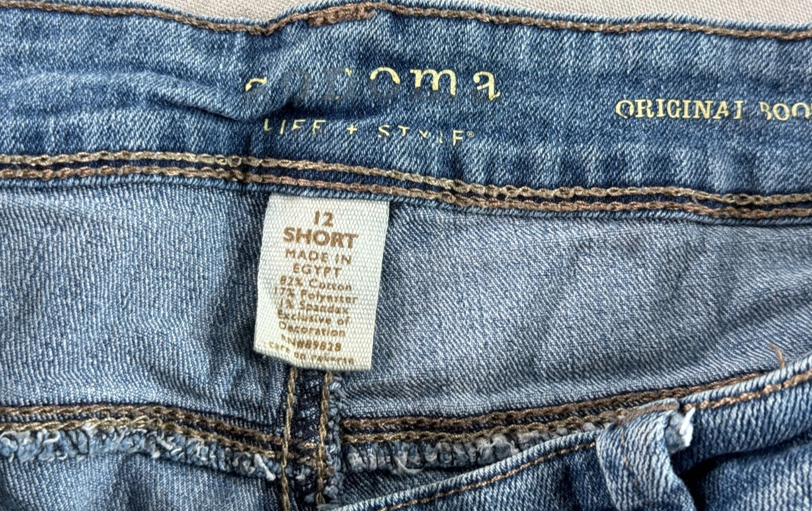 Mudd Bootcut Jeans Womens 12 Short Blue Stretch Denim Mid Rise Flap Pocket