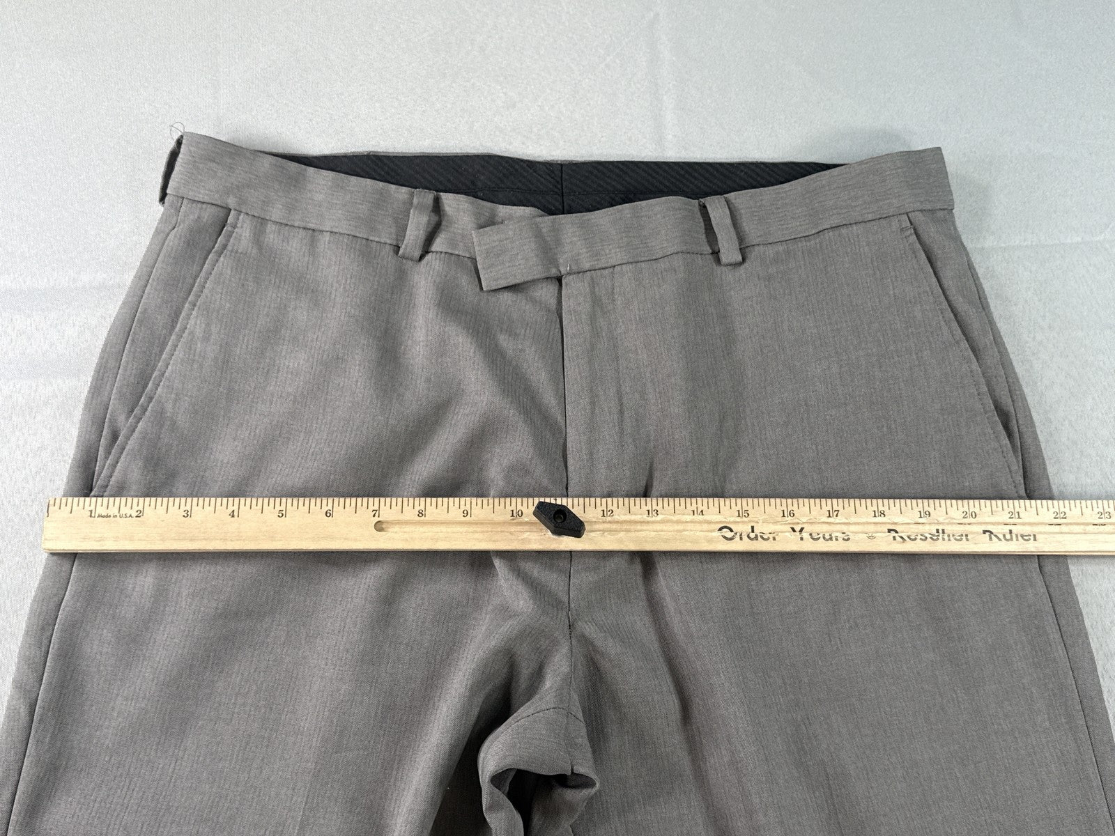Kenneth Cole Reaction Slim Fit 38 X 30 Pants Dress 38x30 Gray 100% Polyester