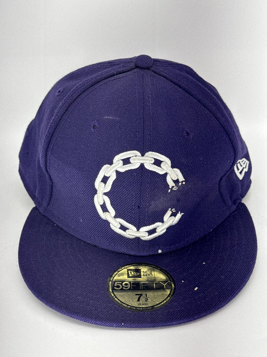 Crooks Castles Chain Fashion Hat 7 1 Purple Cotton Fitted Graphic 59FIFTY Men