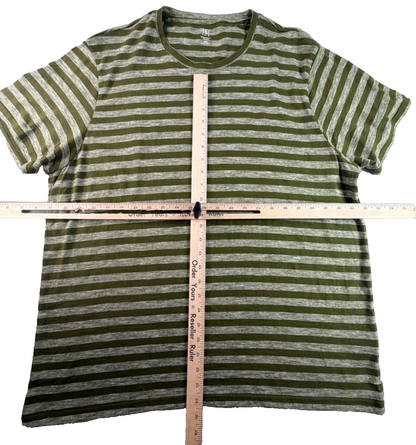 INC International Concepts Green Striped Tee Womens XXL Short Sleeve Casual