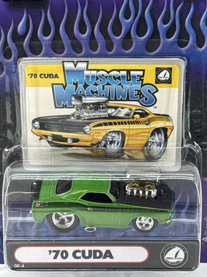 Muscle Machines 1970 Plymouth Cuda Green 1:64 Diecast Mopar Muscle Car New 164