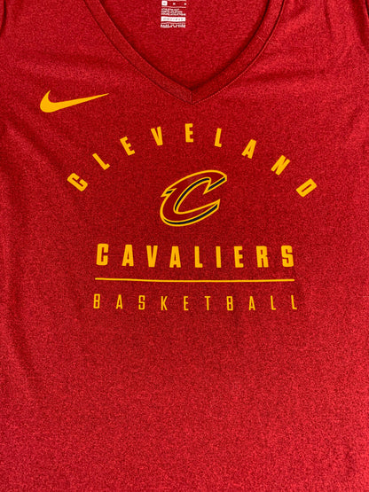 Nike Dri-Fit Cleveland Cavaliers Basketball Red Tee Shirt Women’s M V-Neck NWT