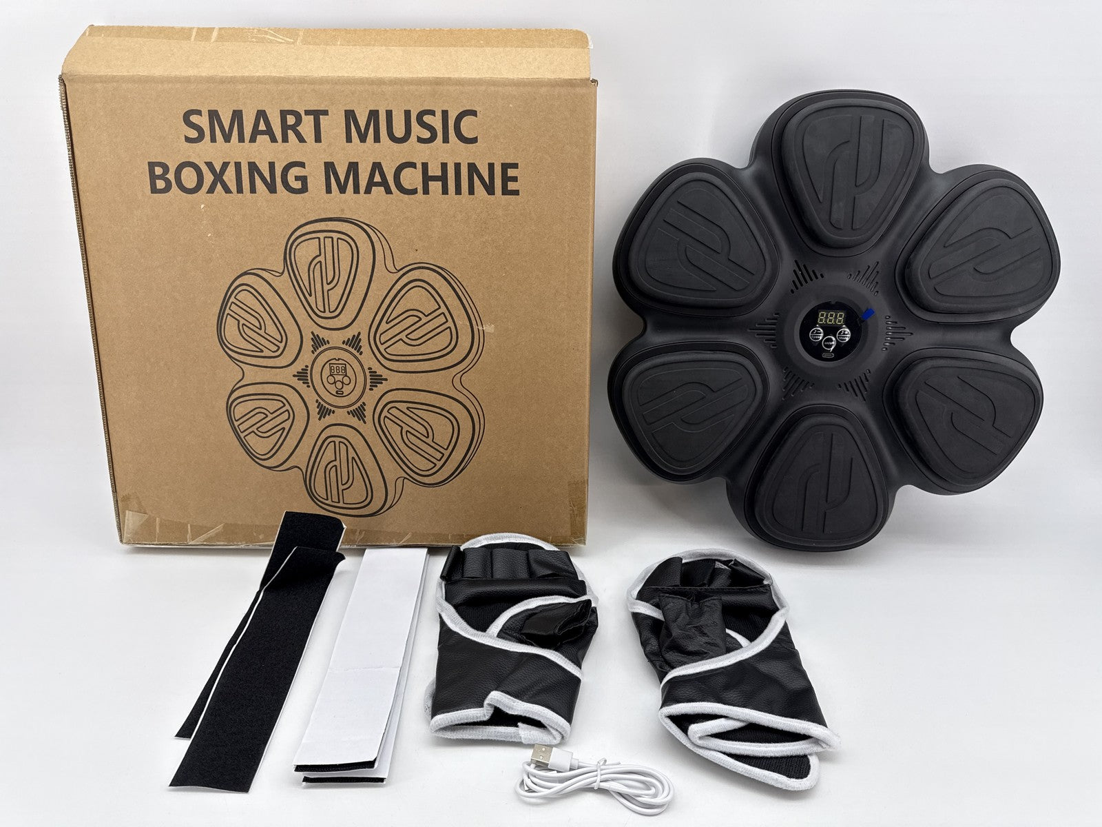 Smart Music Boxing Machine Black Plastic Wall Mounted Training Equipment Kids