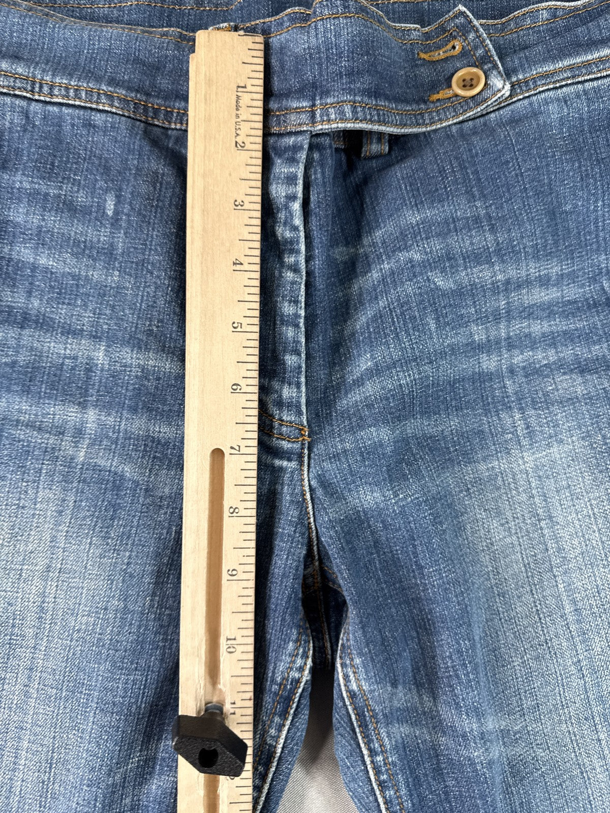 DKNY Straight Fit Jeans Womens 12 Blue Cotton Spandex Regular Mid Rise Denim Leg