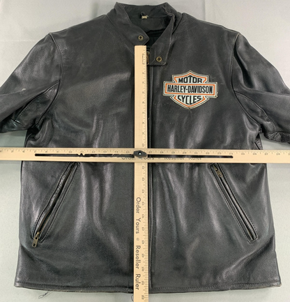 Harley-Davidson Jacket Mens Large Black Leather Screamin' Eagle Motorcycle Biker
