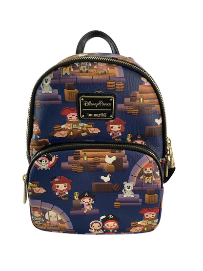 Disney Parks Loungefly Mini Backpack One Size Navy Pirates of the Caribbean Red